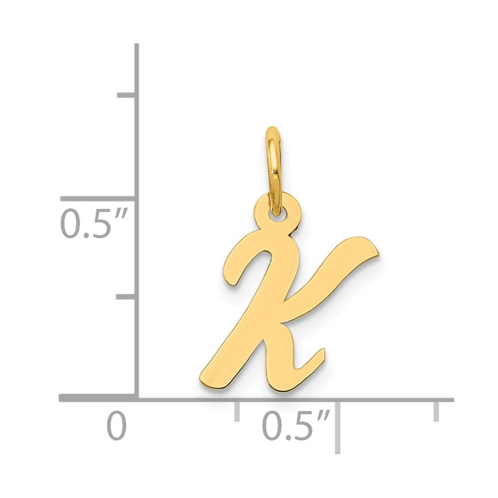 FJC Finejewelers 14 kt Yellow Gold Small Script Letter K Initial Charm