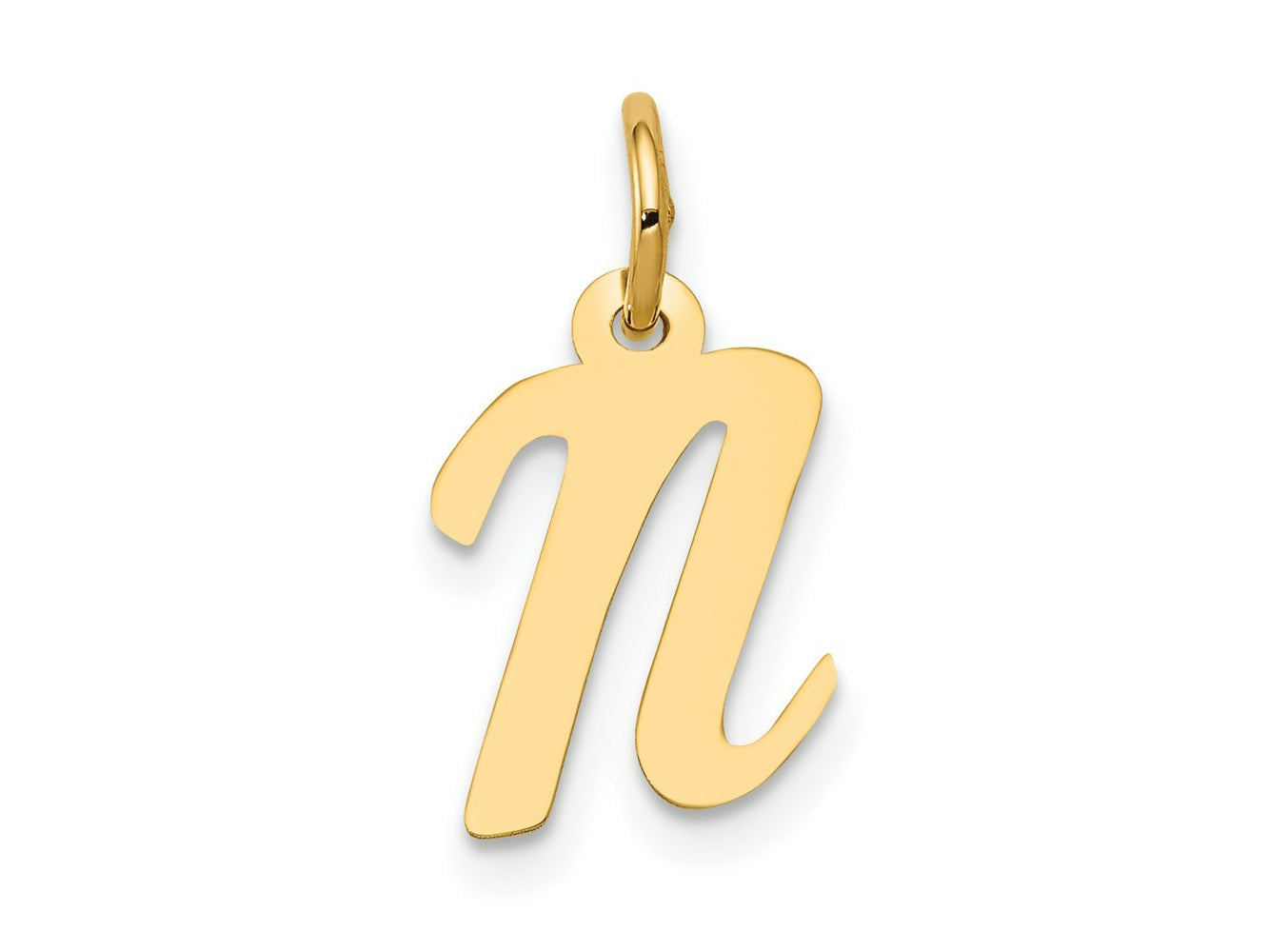 FJC Finejewelers 14 kt Yellow Gold Small Script Letter N Initial Charm