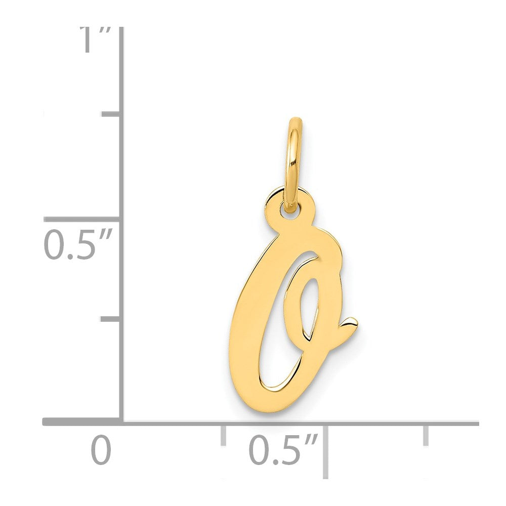 FJC Finejewelers 14 kt Yellow Gold Small Script Letter O Initial Charm