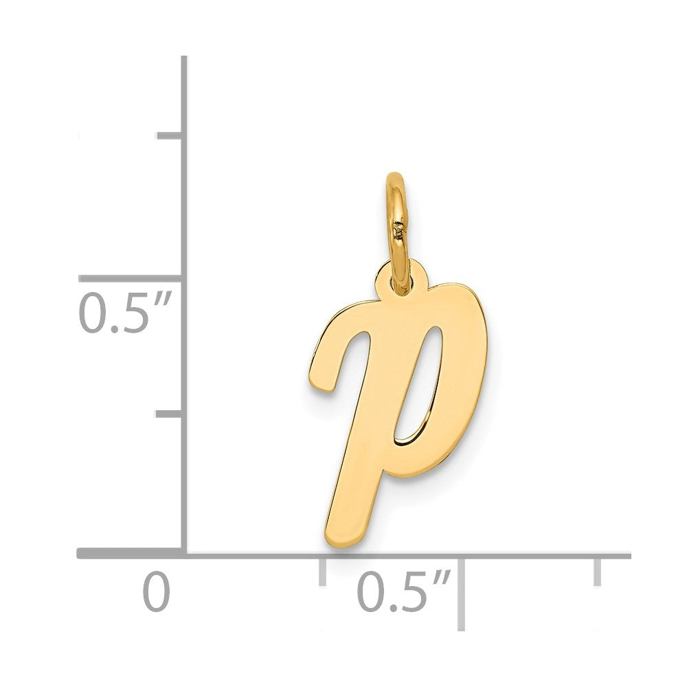 FJC Finejewelers 14 kt Yellow Gold Small Script Letter P Initial Charm