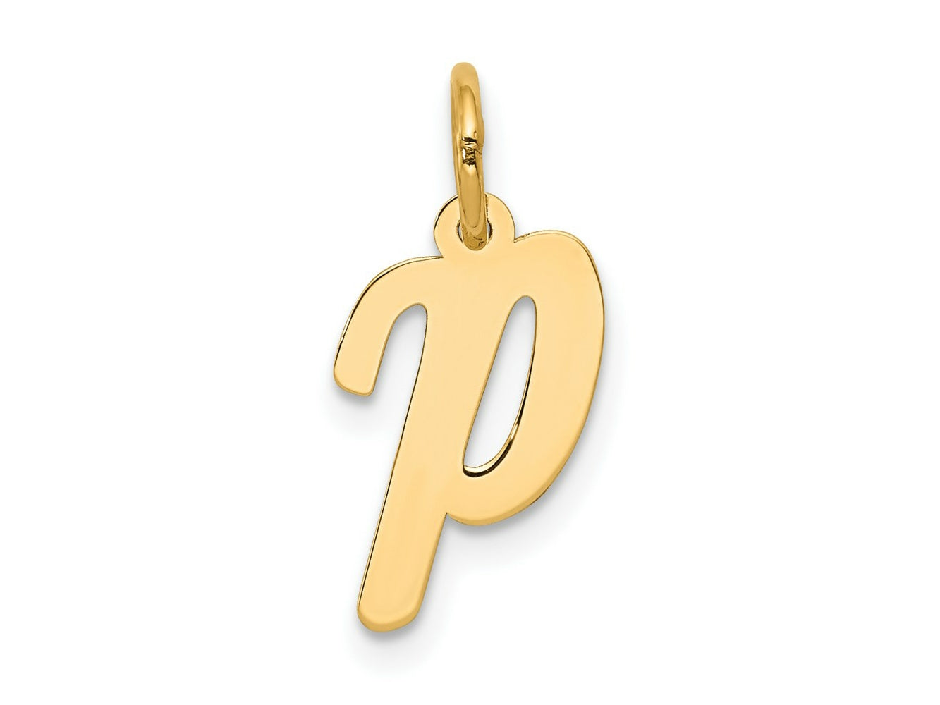 FJC Finejewelers 14 kt Yellow Gold Small Script Letter P Initial Charm