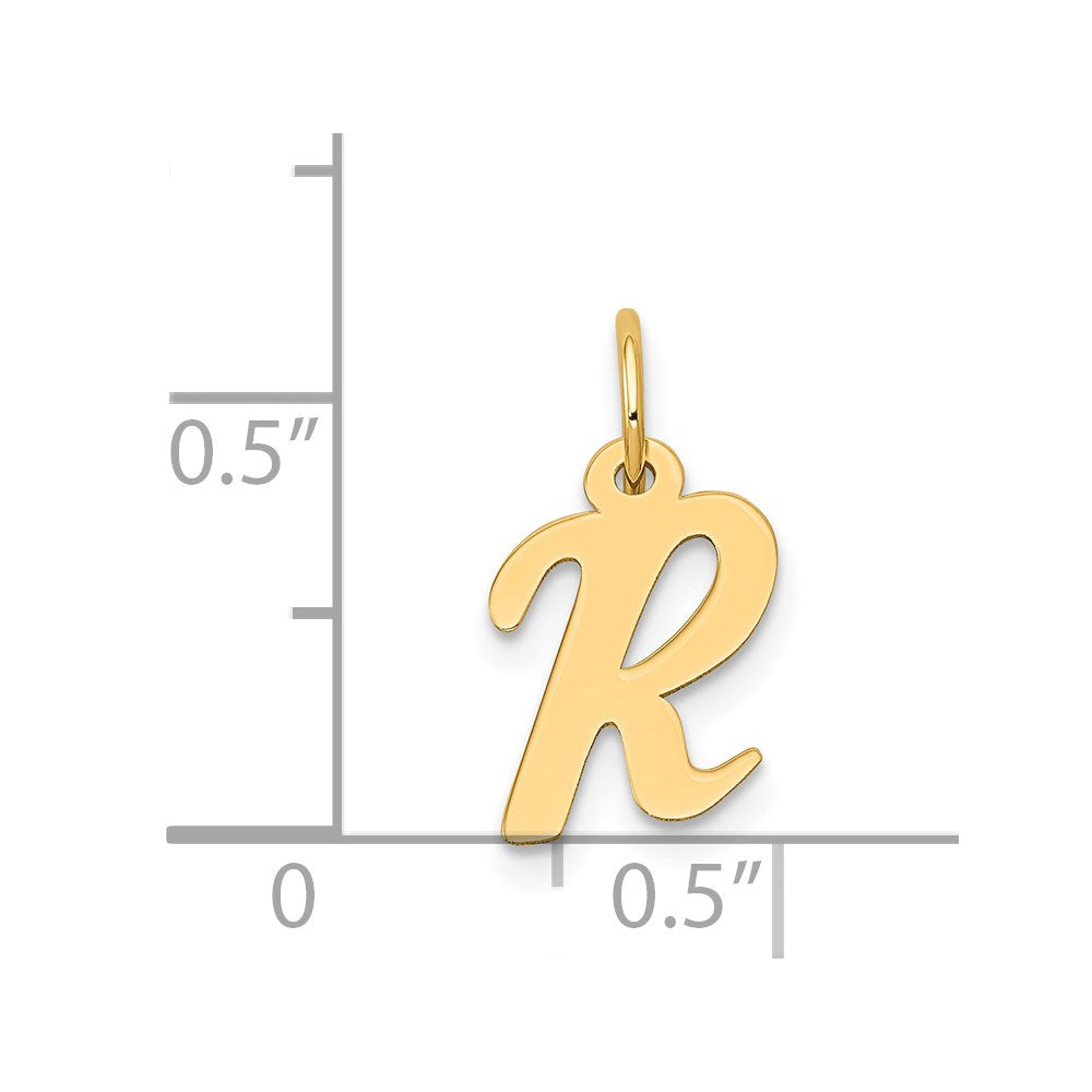 FJC Finejewelers 14 kt Yellow Gold Small Script Letter R Initial Charm