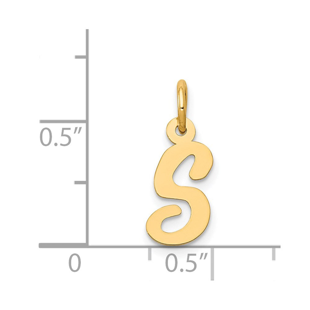 FJC Finejewelers 14 kt Yellow Gold Small Script Letter S Initial Charm