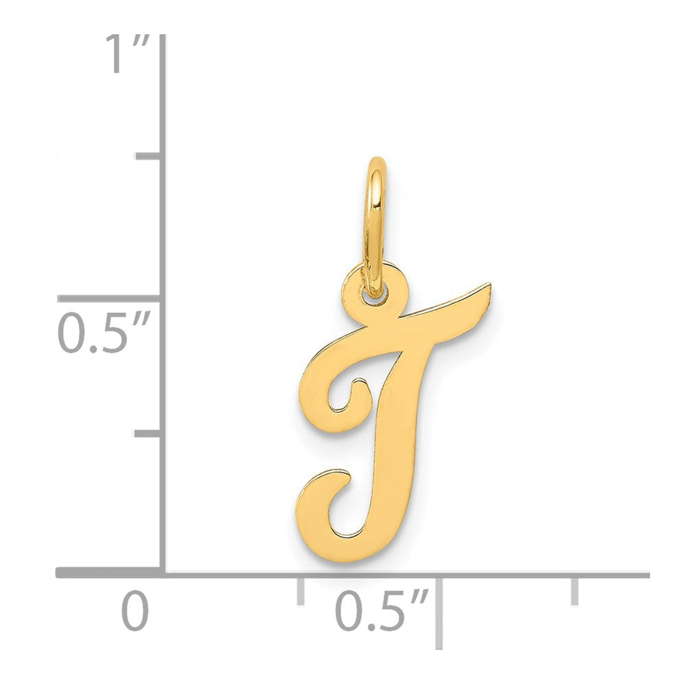 FJC Finejewelers 14 kt Yellow Gold Small Script Letter T Initial Charm