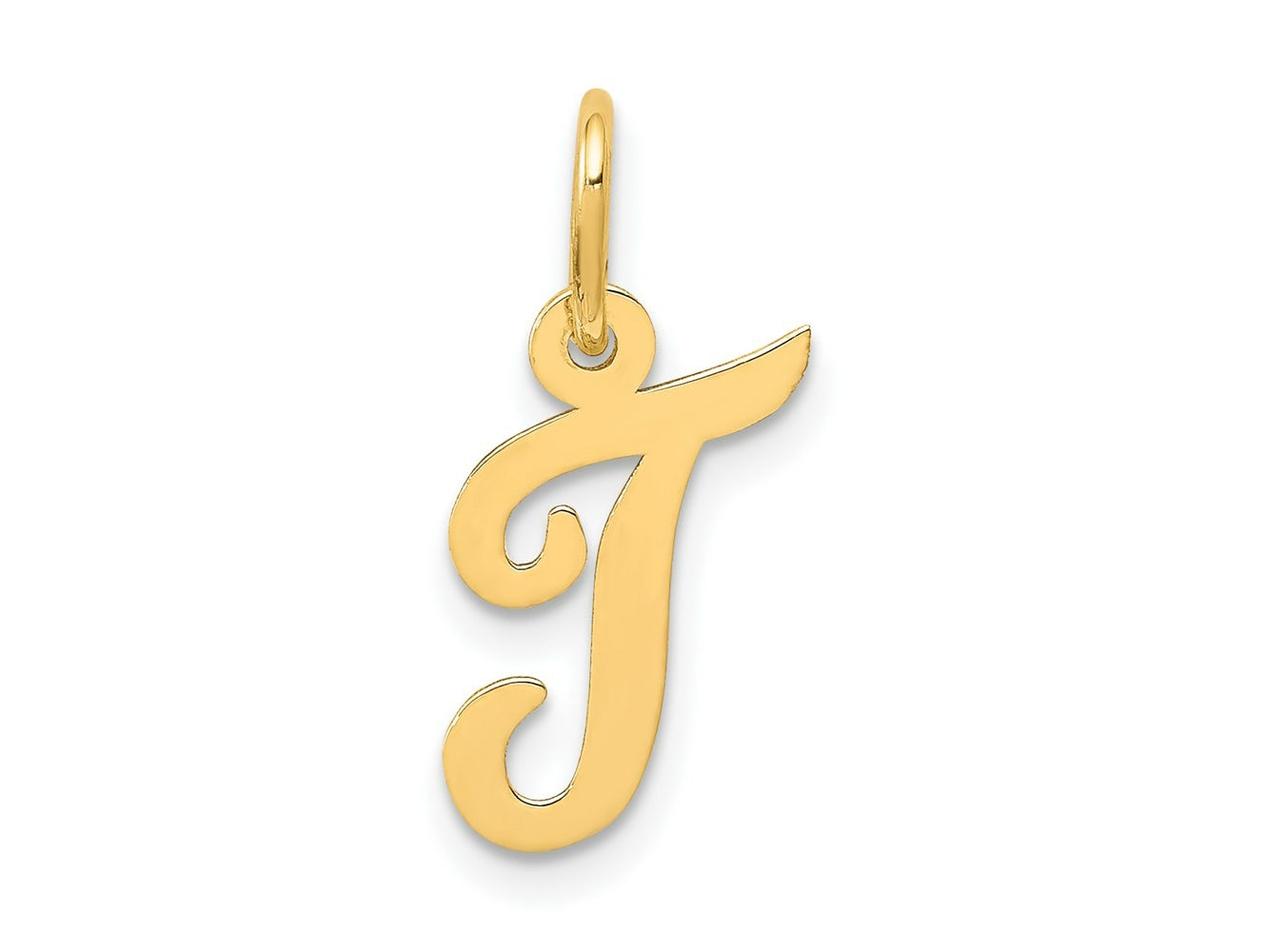 FJC Finejewelers 14 kt Yellow Gold Small Script Letter T Initial Charm