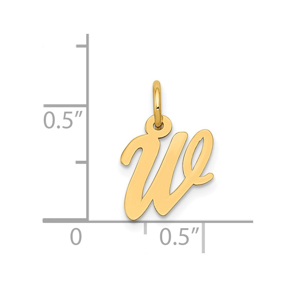 FJC Finejewelers 14 kt Yellow Gold Small Script Letter W Initial Charm