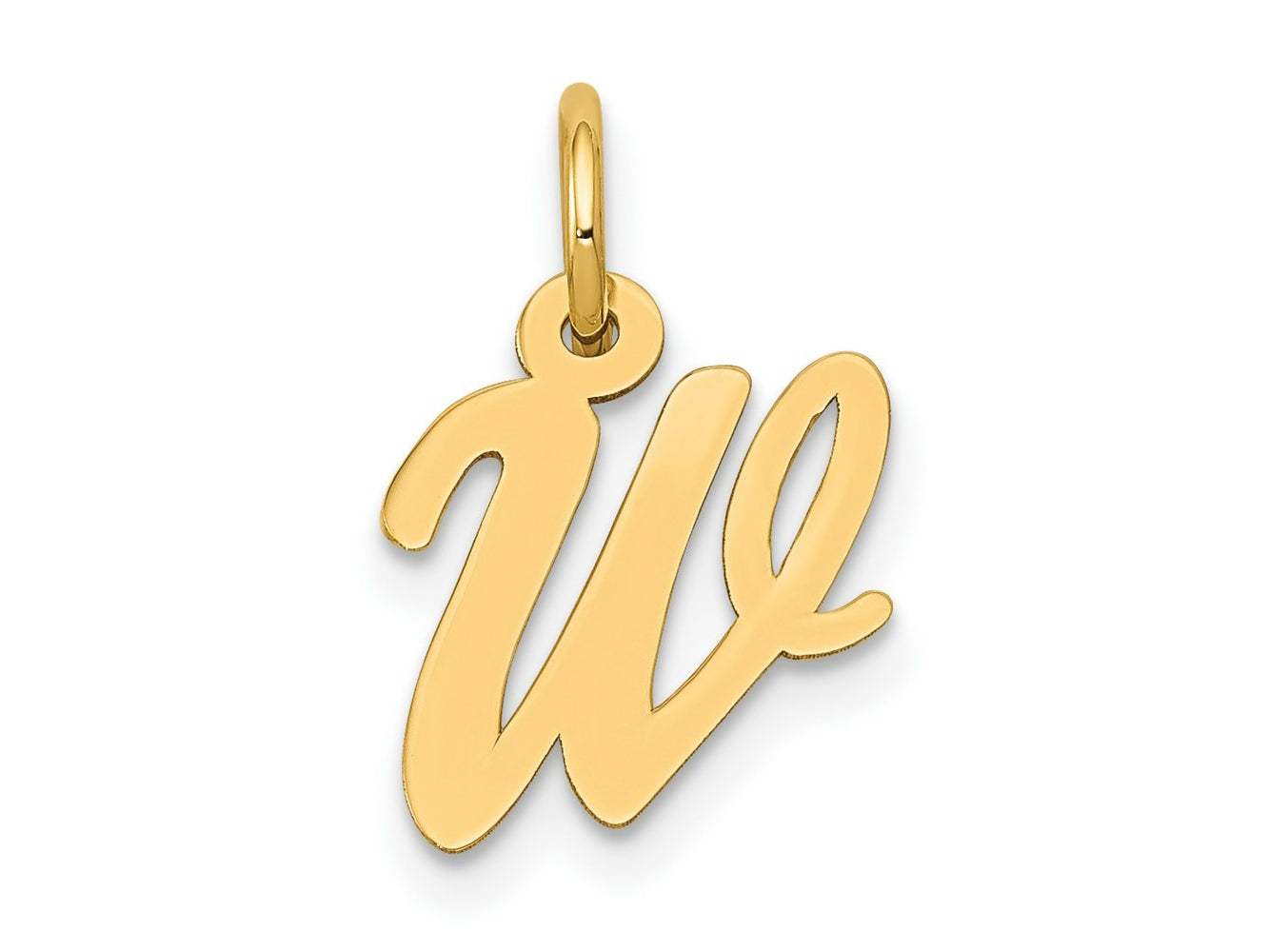 FJC Finejewelers 14 kt Yellow Gold Small Script Letter W Initial Charm
