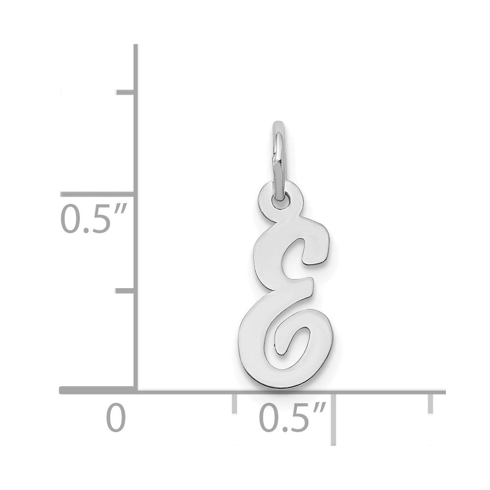 FJC Finejewelers 14 kt White Gold Small Script Letter E Initial Charm