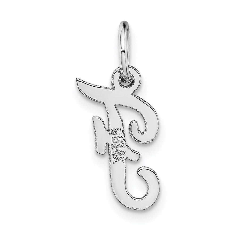 FJC Finejewelers 14 kt White Gold Small Script Letter F Initial Charm