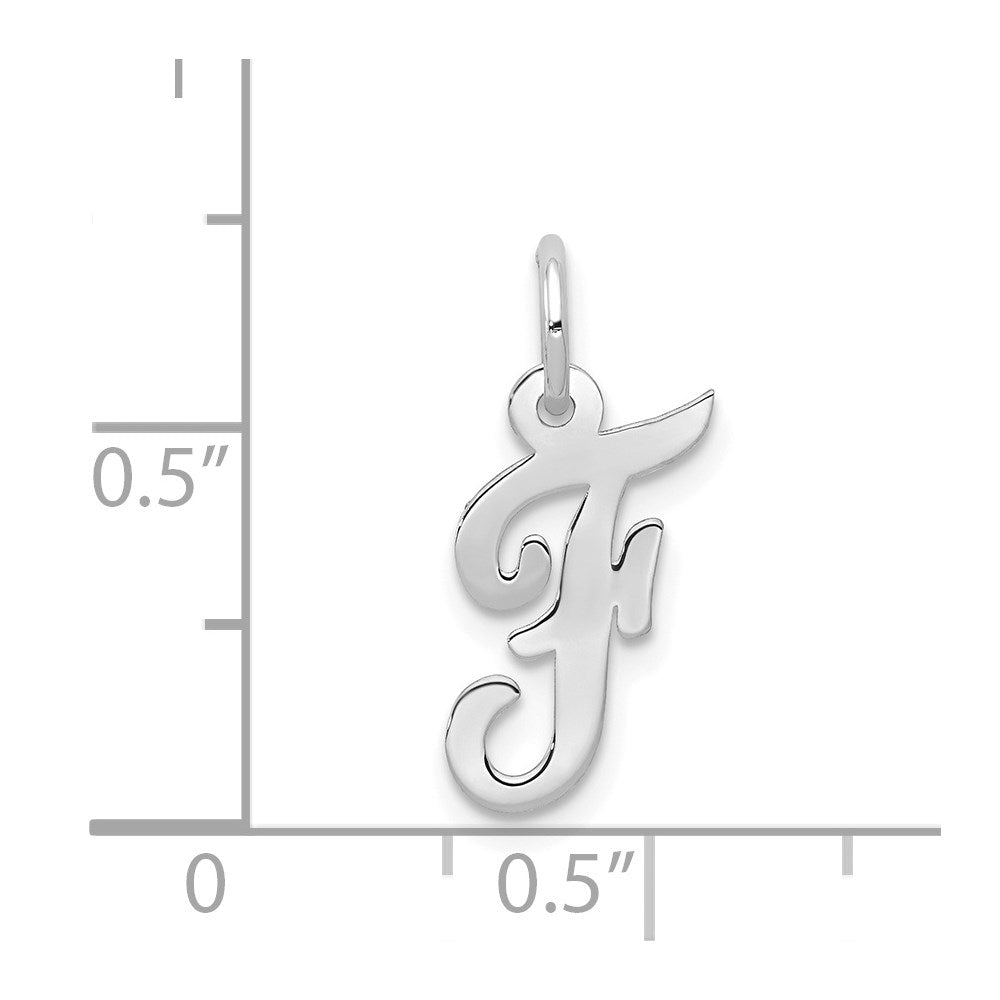 FJC Finejewelers 14 kt White Gold Small Script Letter F Initial Charm