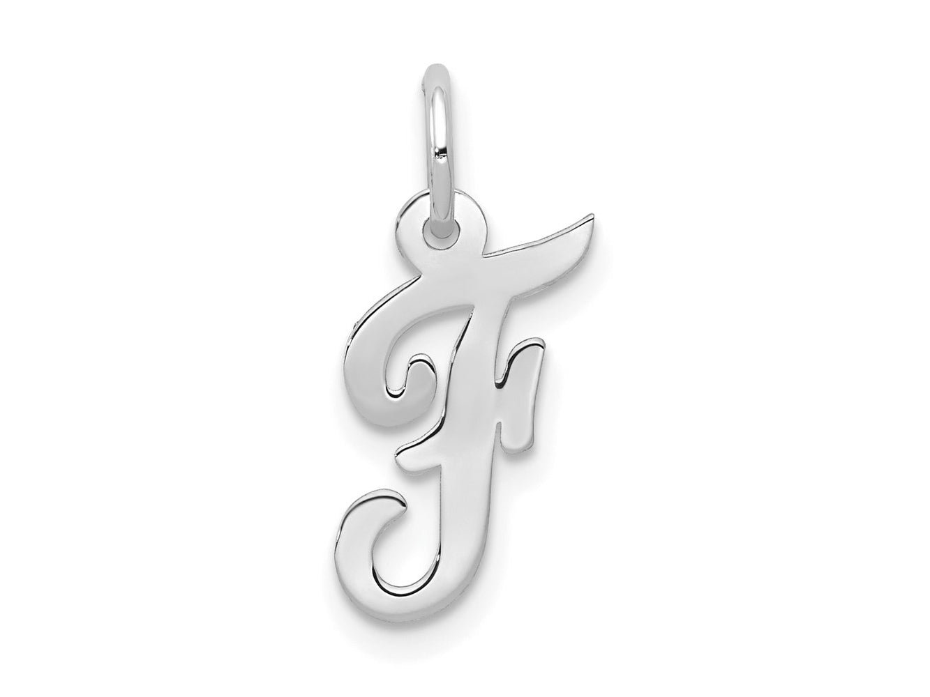 FJC Finejewelers 14 kt White Gold Small Script Letter F Initial Charm
