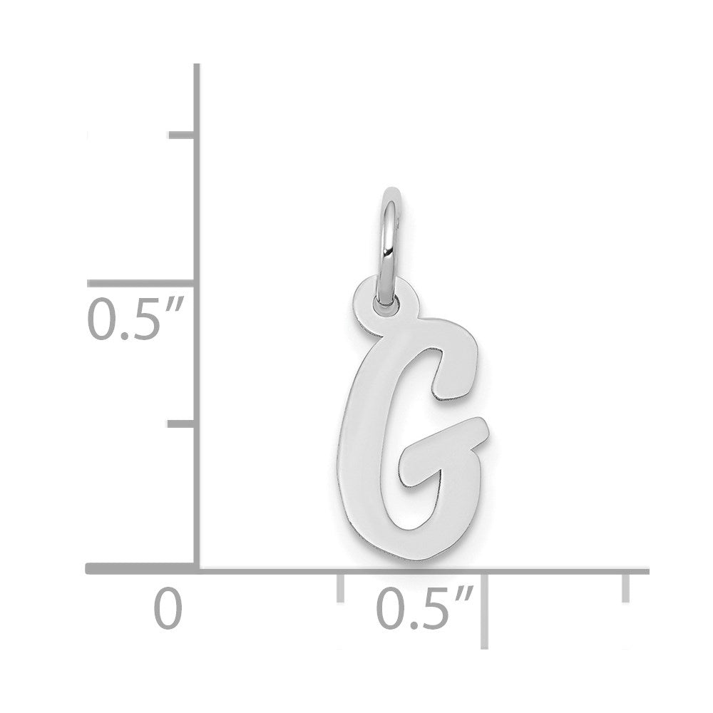 FJC Finejewelers 14 kt White Gold Small Script Letter G Initial Charm