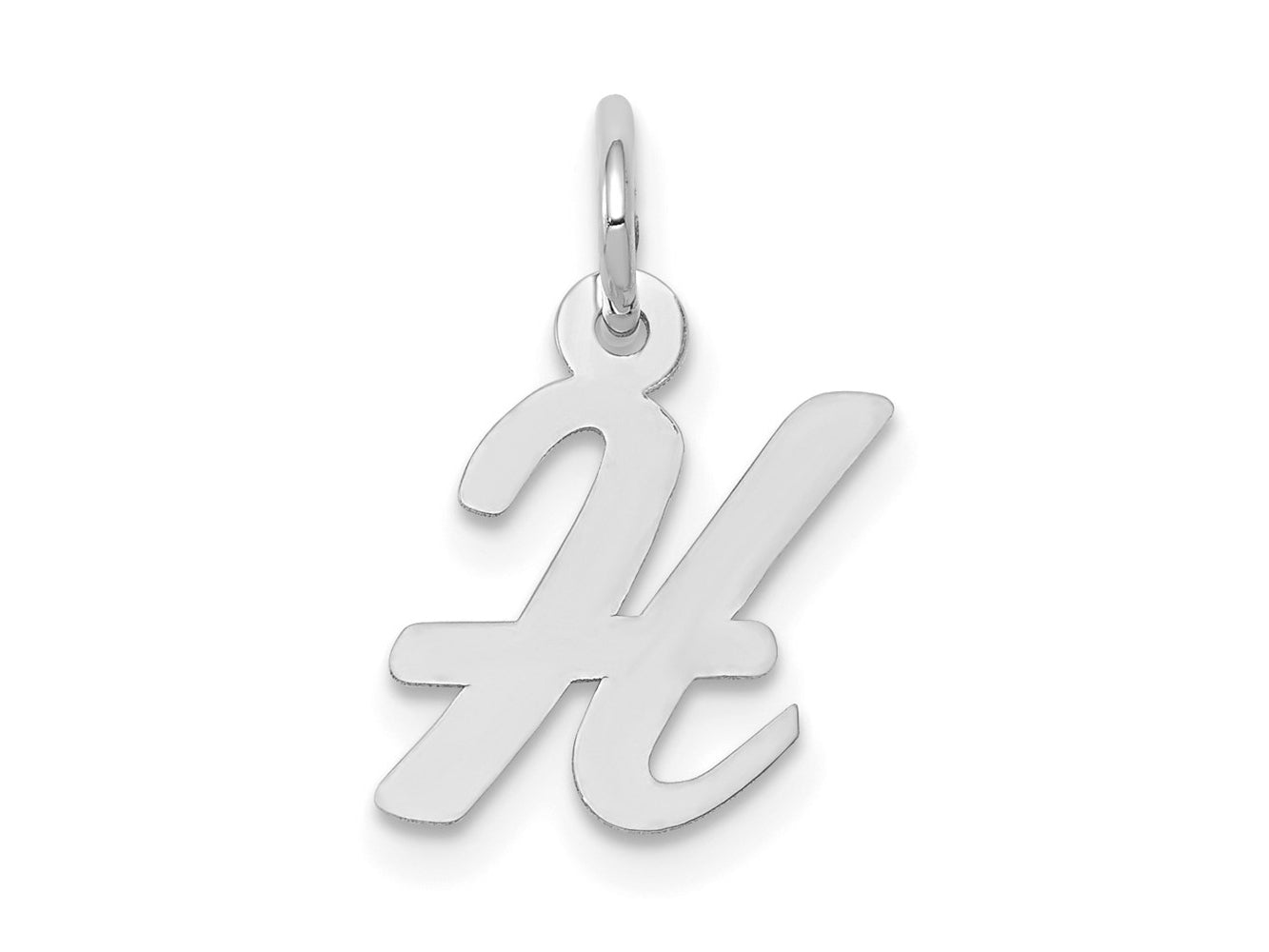 FJC Finejewelers 14 kt White Gold Small Script Letter H Initial Charm