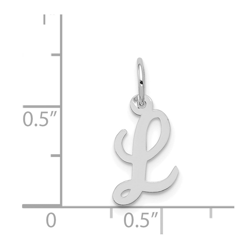FJC Finejewelers 14 kt White Gold Small Script Letter L Initial Charm