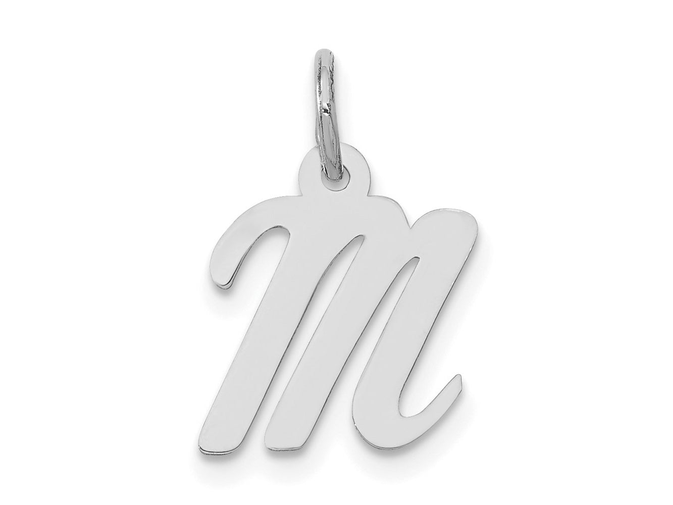FJC Finejewelers 14 kt White Gold Small Script Letter M Initial Charm