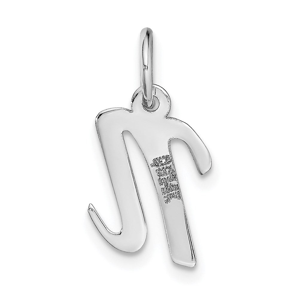 FJC Finejewelers 14 kt White Gold Small Script Letter N Initial Charm