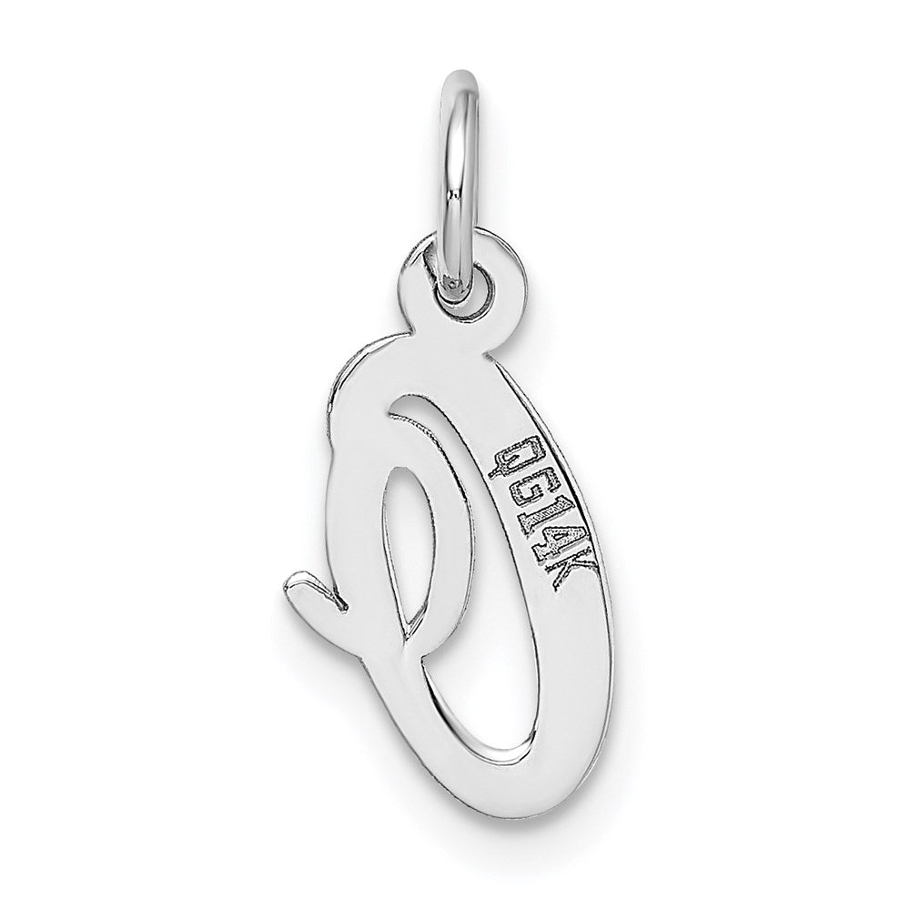 FJC Finejewelers 14 kt White Gold Small Script Letter O Initial Charm