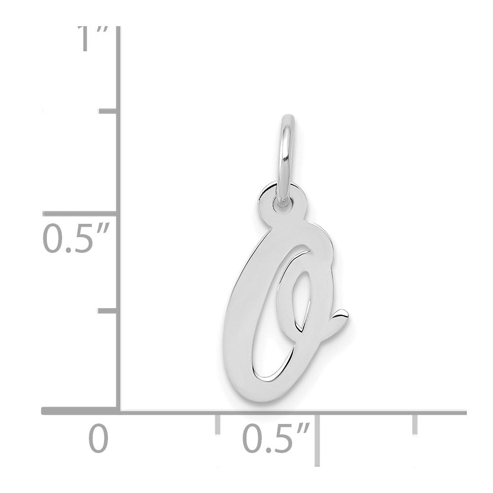 FJC Finejewelers 14 kt White Gold Small Script Letter O Initial Charm