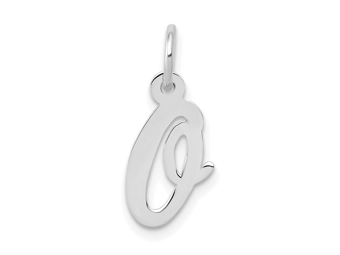 FJC Finejewelers 14 kt White Gold Small Script Letter O Initial Charm