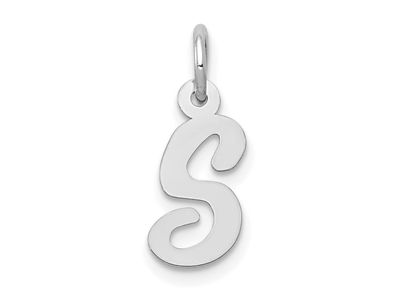FJC Finejewelers 14 kt White Gold Small Script Letter S Initial Charm