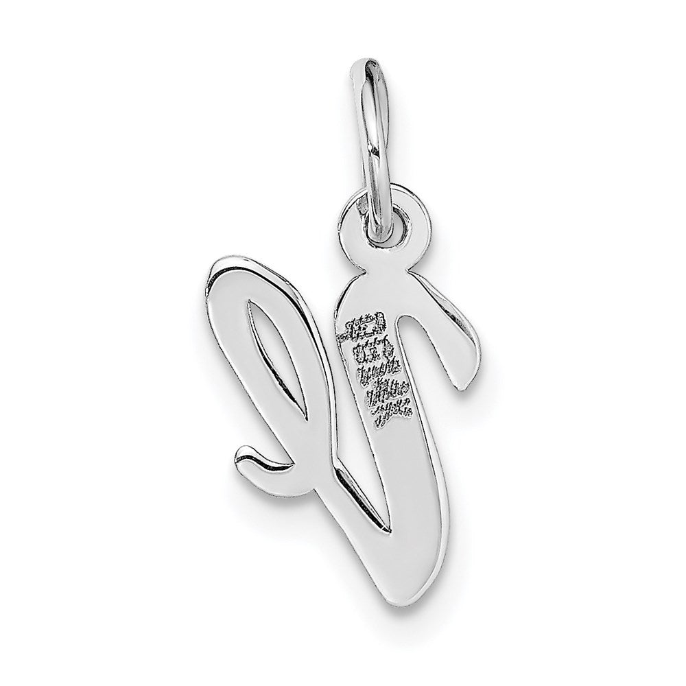 FJC Finejewelers 14 kt White Gold Small Script Letter V Initial Charm