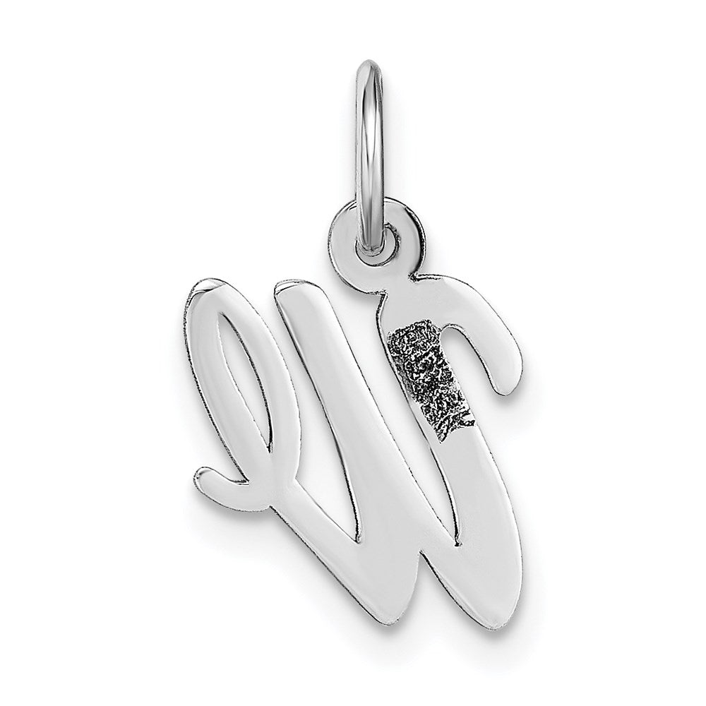 FJC Finejewelers 14 kt White Gold Small Script Letter W Initial Charm