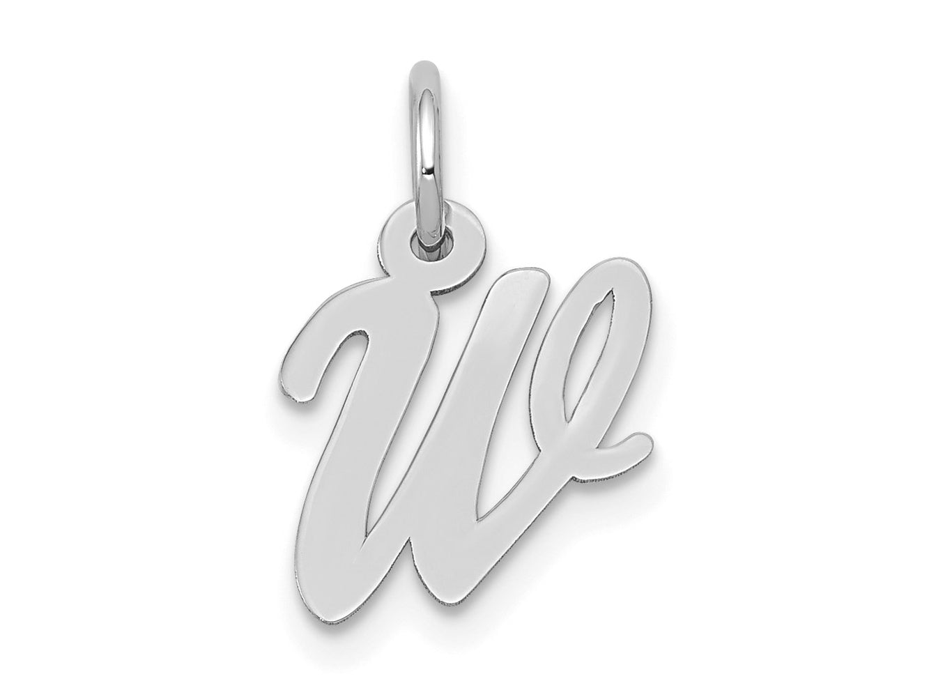 FJC Finejewelers 14 kt White Gold Small Script Letter W Initial Charm