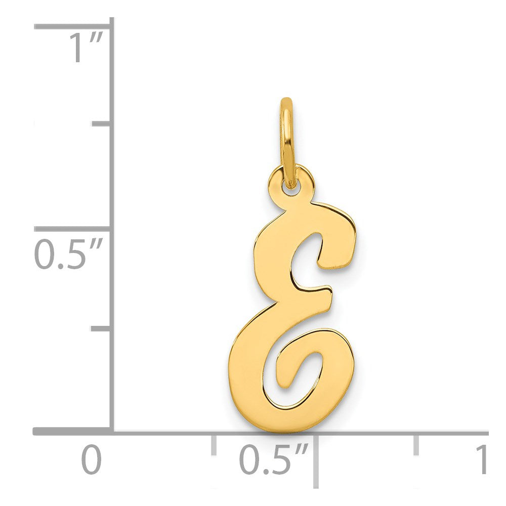 FJC Finejewelers 14 kt Yellow Gold Medium Script Letter E Initial Charm
