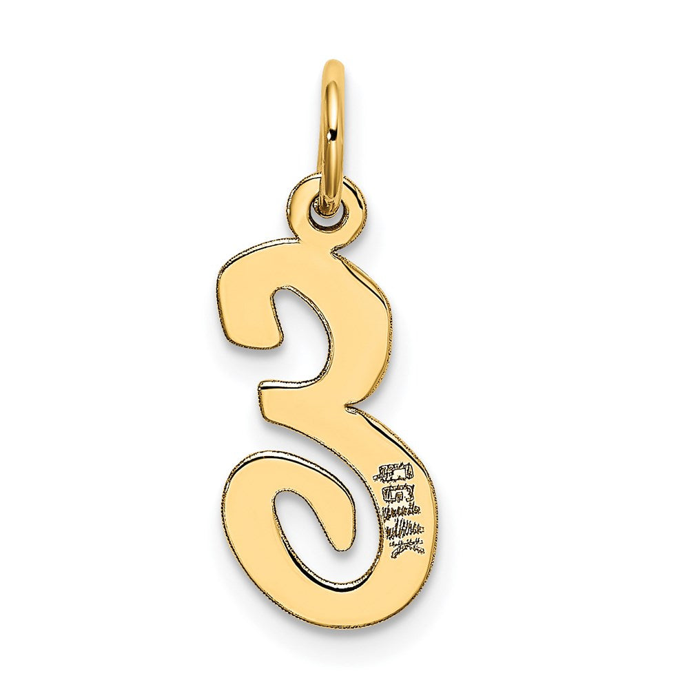 FJC Finejewelers 14 kt Yellow Gold Medium Script Letter E Initial Charm