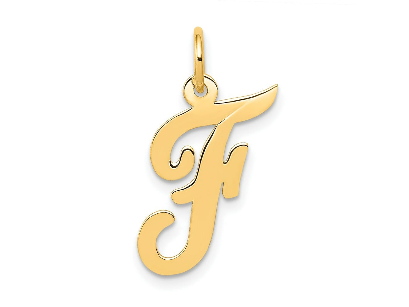 FJC Finejewelers 14 kt Yellow Gold Medium Script Letter F Initial Charm