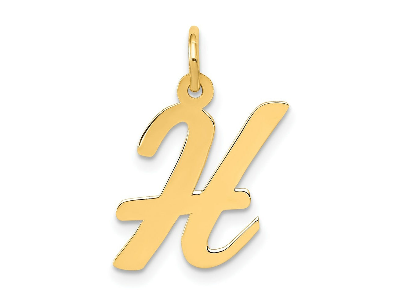 FJC Finejewelers 14 kt Yellow Gold Medium Script Letter H Initial Charm