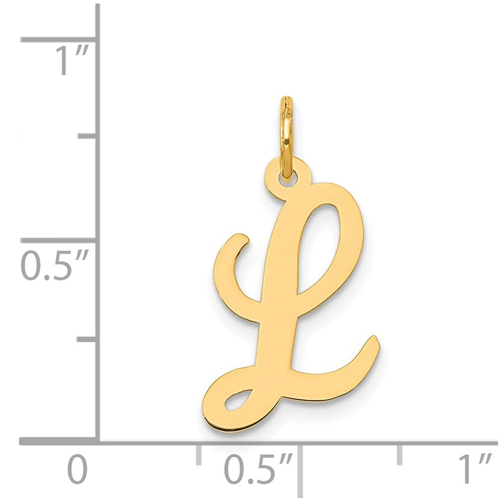 FJC Finejewelers 14 kt Yellow Gold Medium Script Letter L Initial Charm