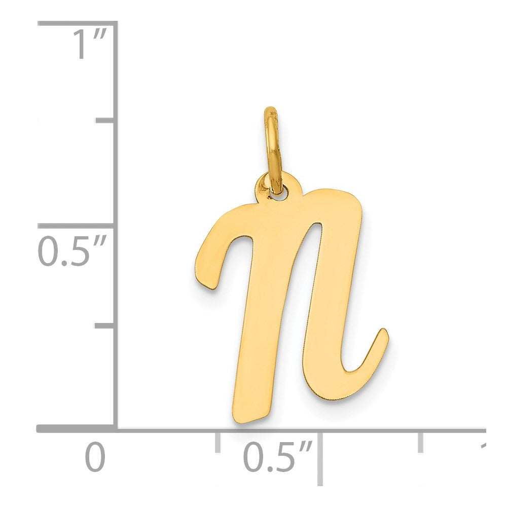 FJC Finejewelers 14 kt Yellow Gold Medium Script Letter N Initial Charm