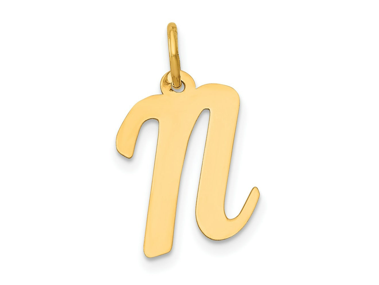 FJC Finejewelers 14 kt Yellow Gold Medium Script Letter N Initial Charm