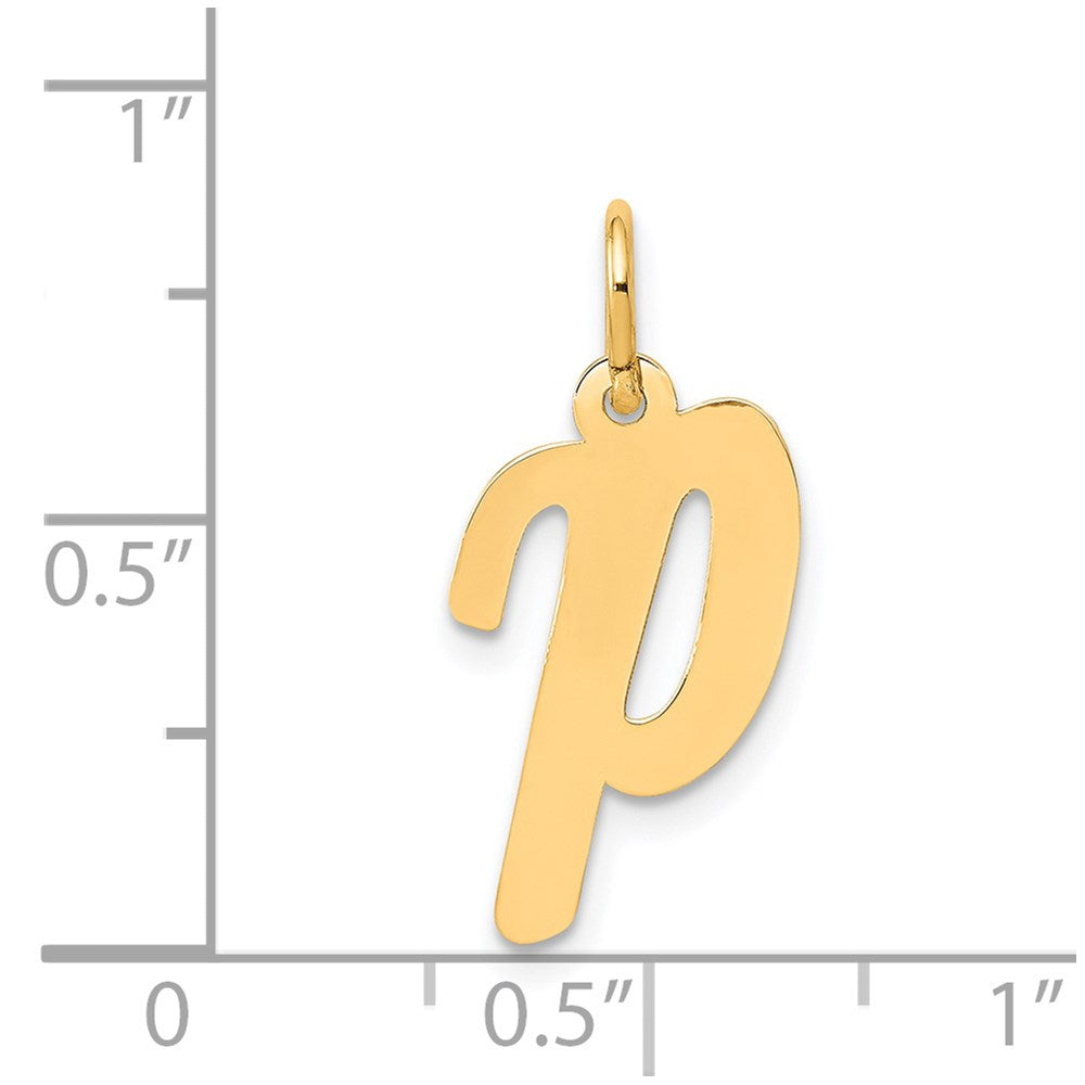 FJC Finejewelers 14 kt Yellow Gold Medium Script Letter P Initial Charm
