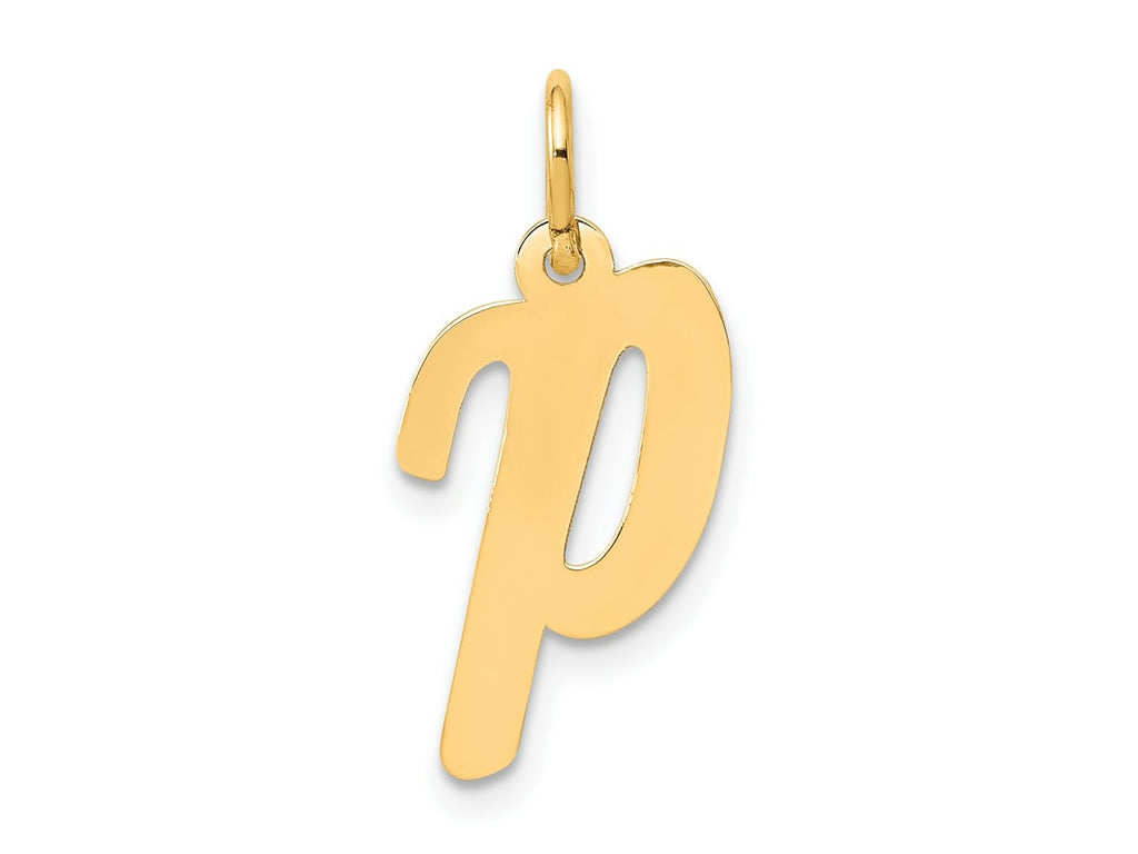 FJC Finejewelers 14 kt Yellow Gold Medium Script Letter P Initial Charm