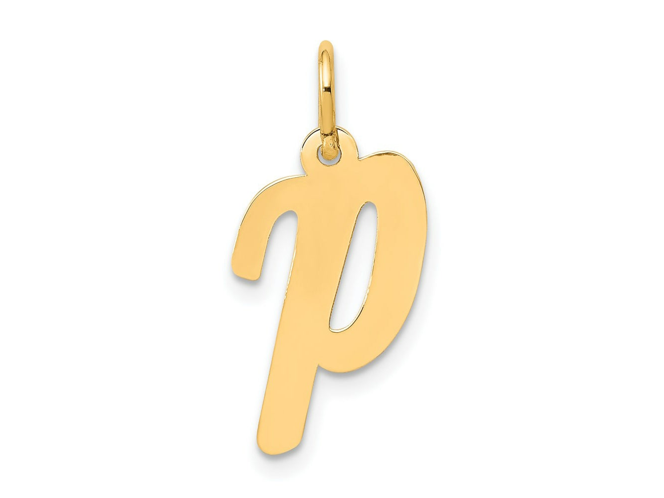 FJC Finejewelers 14 kt Yellow Gold Medium Script Letter P Initial Charm