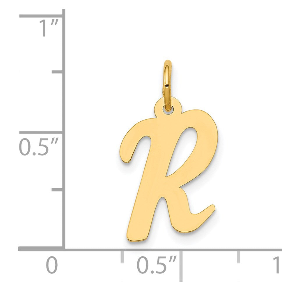 FJC Finejewelers 14 kt Yellow Gold Medium Script Letter R Initial Charm