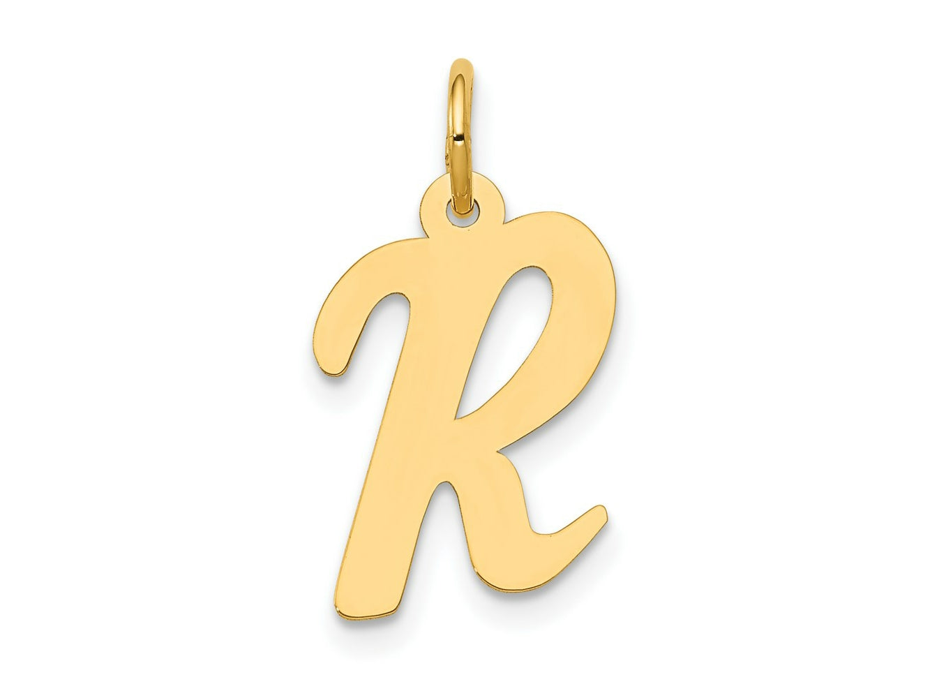 FJC Finejewelers 14 kt Yellow Gold Medium Script Letter R Initial Charm
