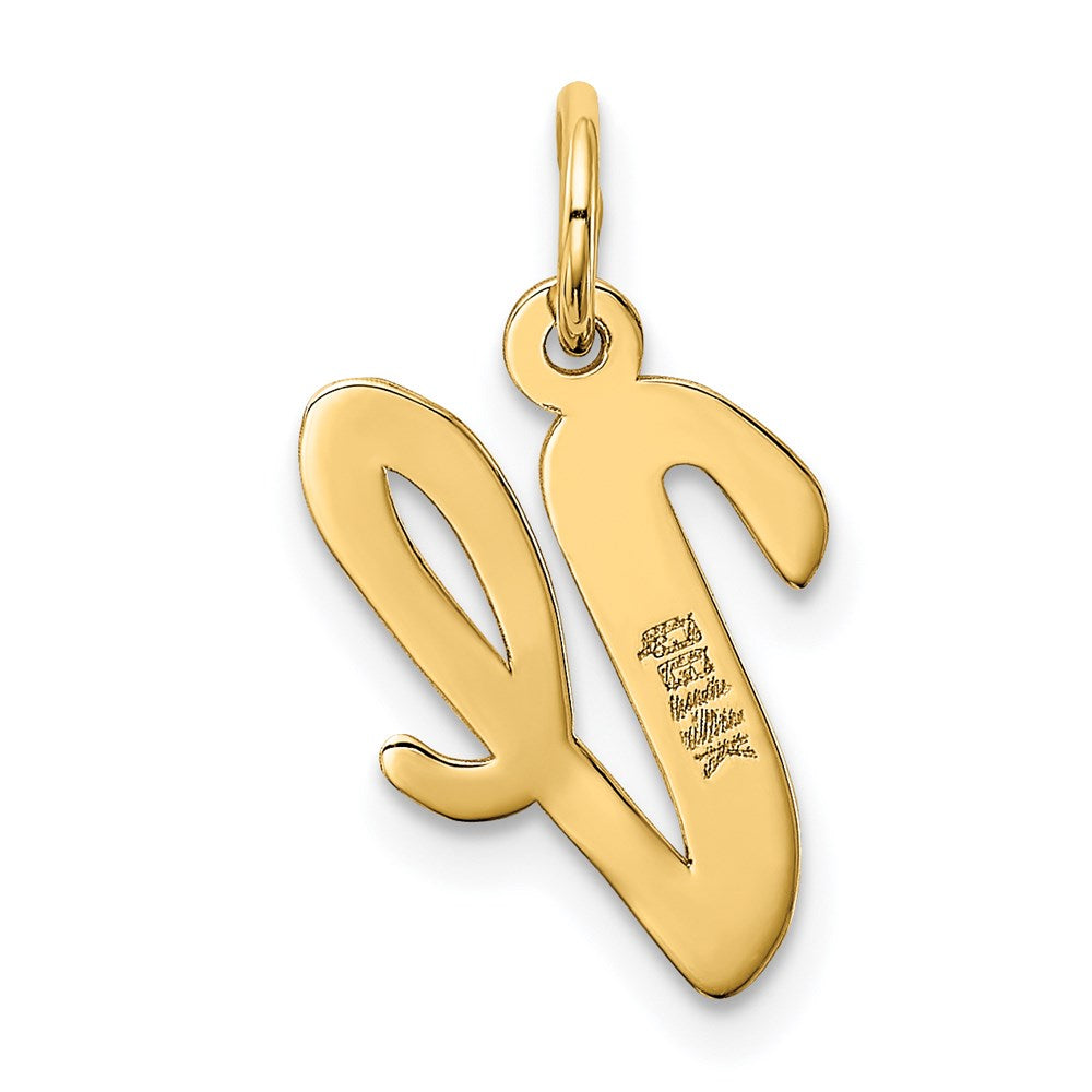 FJC Finejewelers 14 kt Yellow Gold Medium Script Letter V Initial Charm