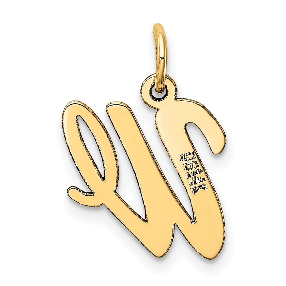 FJC Finejewelers 14 kt Yellow Gold Medium Script Letter W Initial Charm