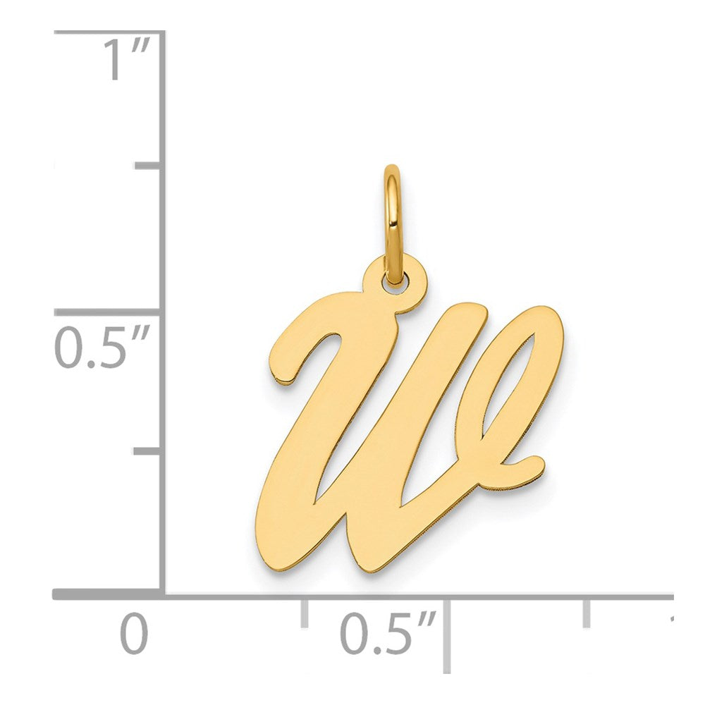 FJC Finejewelers 14 kt Yellow Gold Medium Script Letter W Initial Charm