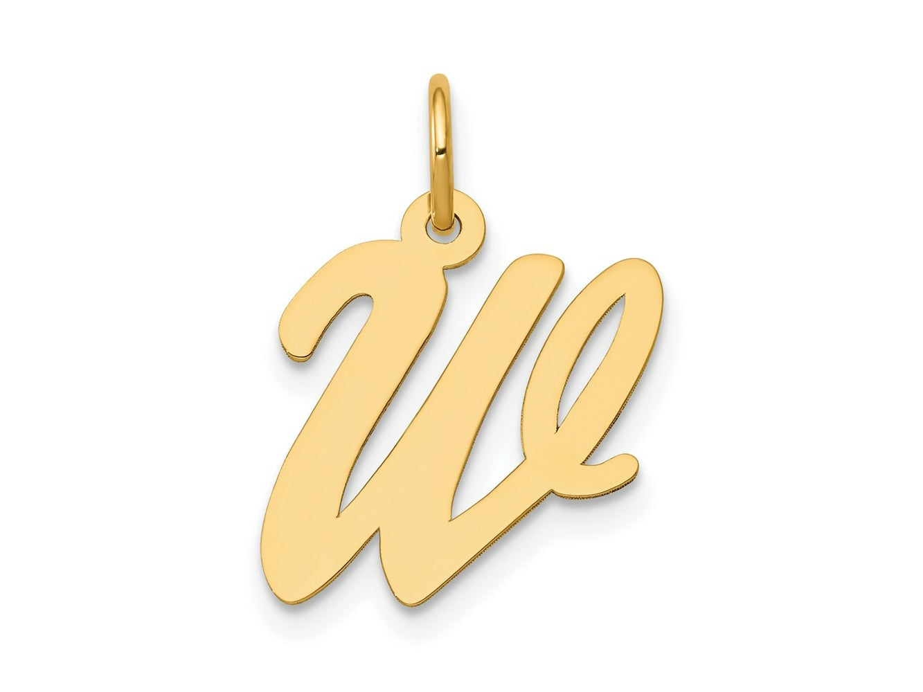 FJC Finejewelers 14 kt Yellow Gold Medium Script Letter W Initial Charm