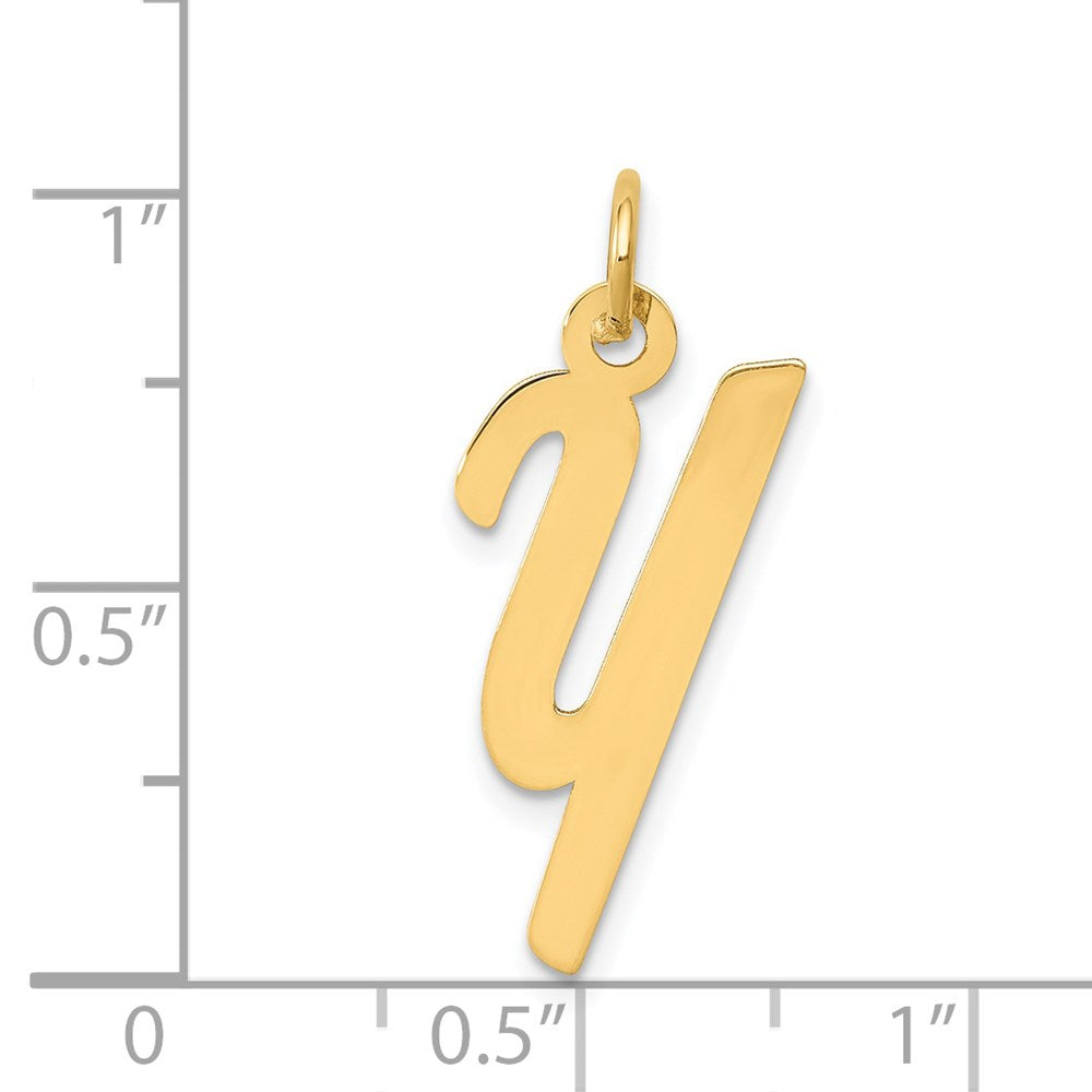 FJC Finejewelers 14 kt Yellow Gold Medium Script Letter Y Initial Charm