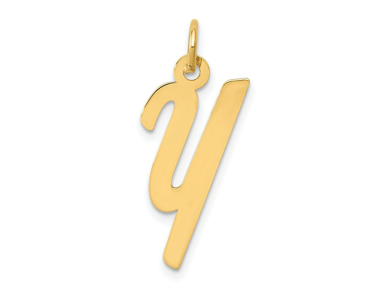 FJC Finejewelers 14 kt Yellow Gold Medium Script Letter Y Initial Charm