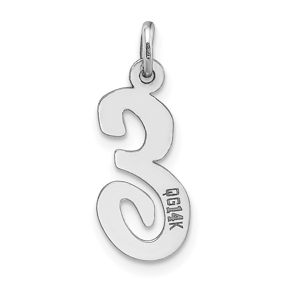 FJC Finejewelers 14 kt White Gold Medium Script Letter E Initial Charm