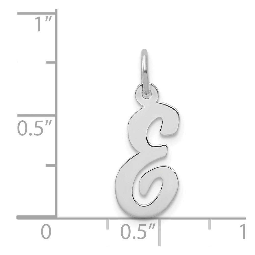 FJC Finejewelers 14 kt White Gold Medium Script Letter E Initial Charm