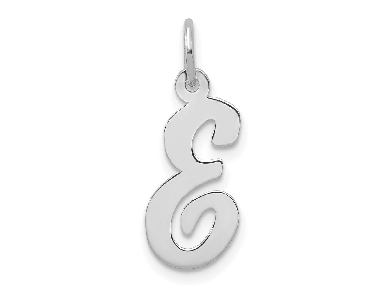 FJC Finejewelers 14 kt White Gold Medium Script Letter E Initial Charm