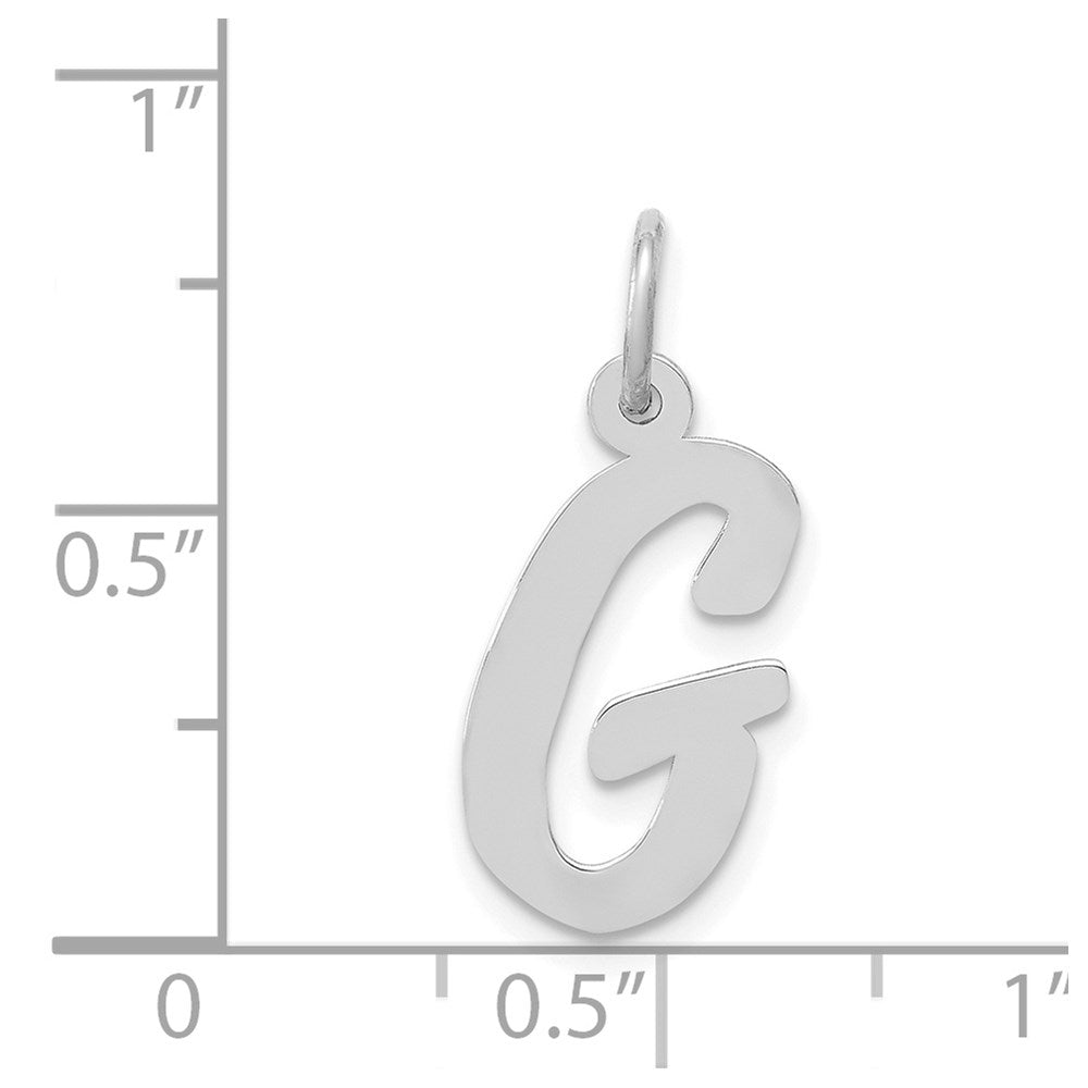 FJC Finejewelers 14 kt White Gold Medium Script Letter G Initial Charm