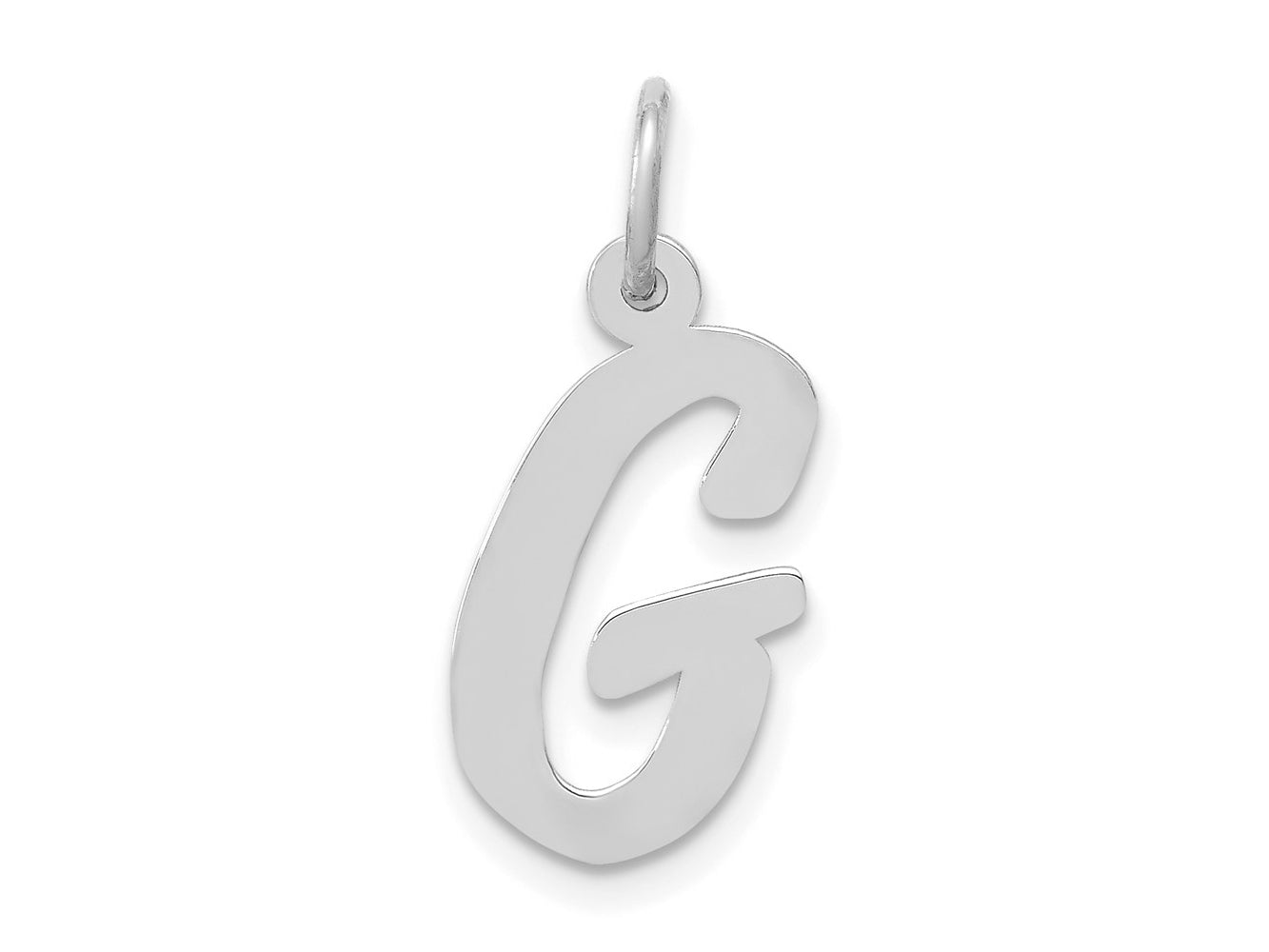 FJC Finejewelers 14 kt White Gold Medium Script Letter G Initial Charm
